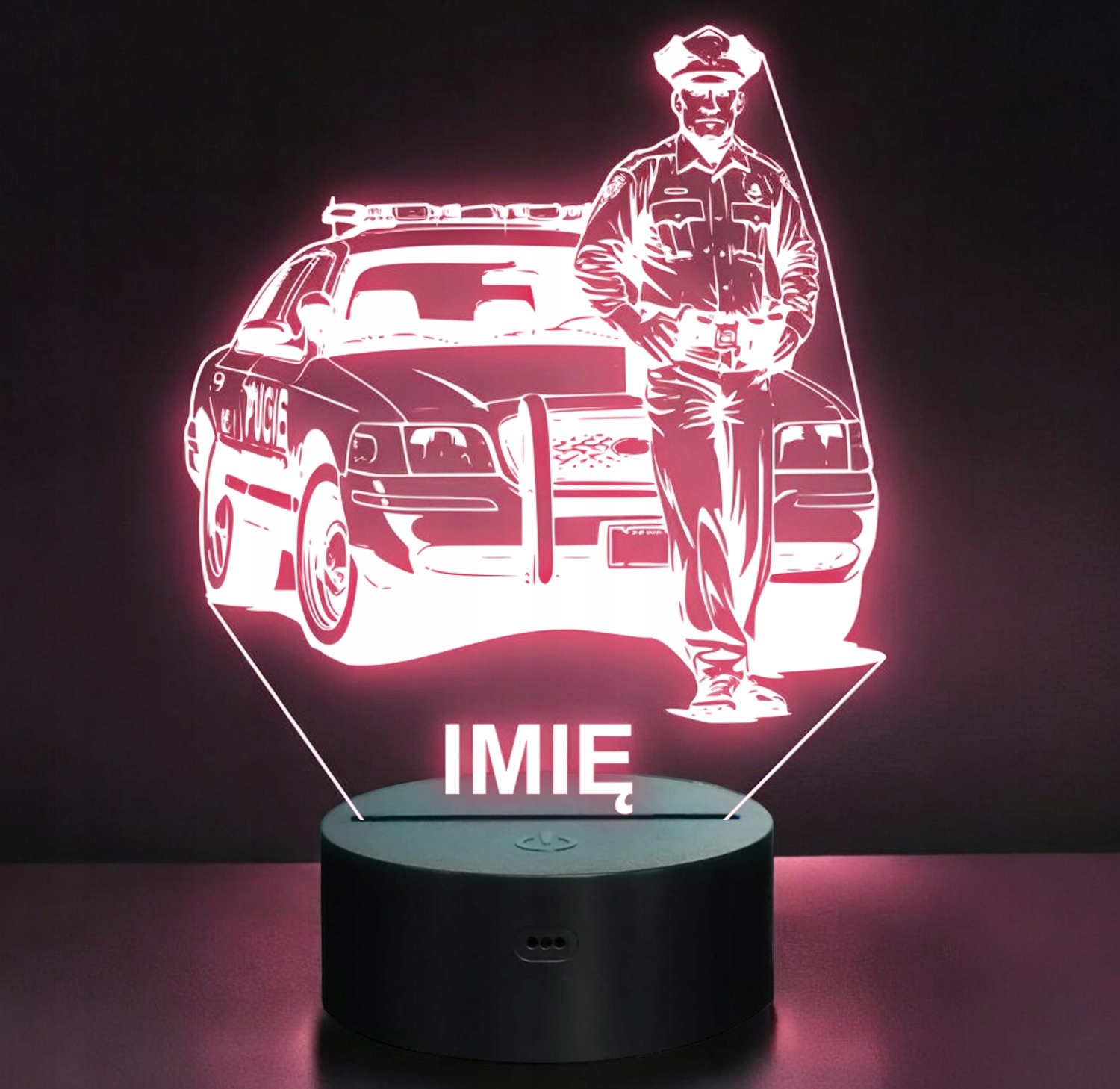 Lampka Nocna LED Imię Statuetka Zawód Policja Prezent Grawer Lampka Nocna LED Imię Statuetka Zawód Policja Prezent Grawer