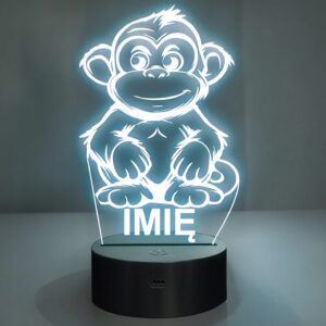 Lampka Nocna LED Z Imieniem Słodka Małpa Małpka dla Dzieci na Prezent