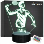 Lampka Nocna LED Statuetka Badminton Sport Aktywność na Prezent Grawer v.4