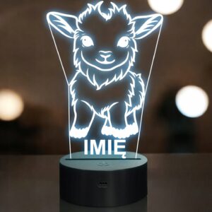Lampka Nocna LED Z Imieniem Słodka Koza Kózka dla Dzieci na Prezent