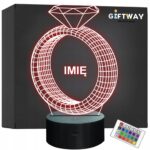 Lampka Nocna LED Pierścionek Dowolny Napis Grawer z Imieniem na Prezent