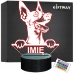 Lampka Nocna LED Pinczer miniaturowy Rasa Psa z Imieniem na Prezent