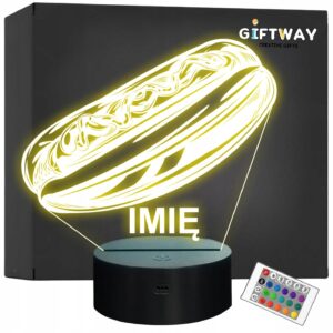 Lampka Nocna LED Imię Statuetka Fast Food Hot-Dog na Prezent Grawer