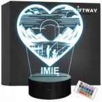 Lampka Nocna LED Statuetka Wędkowanie Ryba Łowienie w Sercu Prezent Grawer