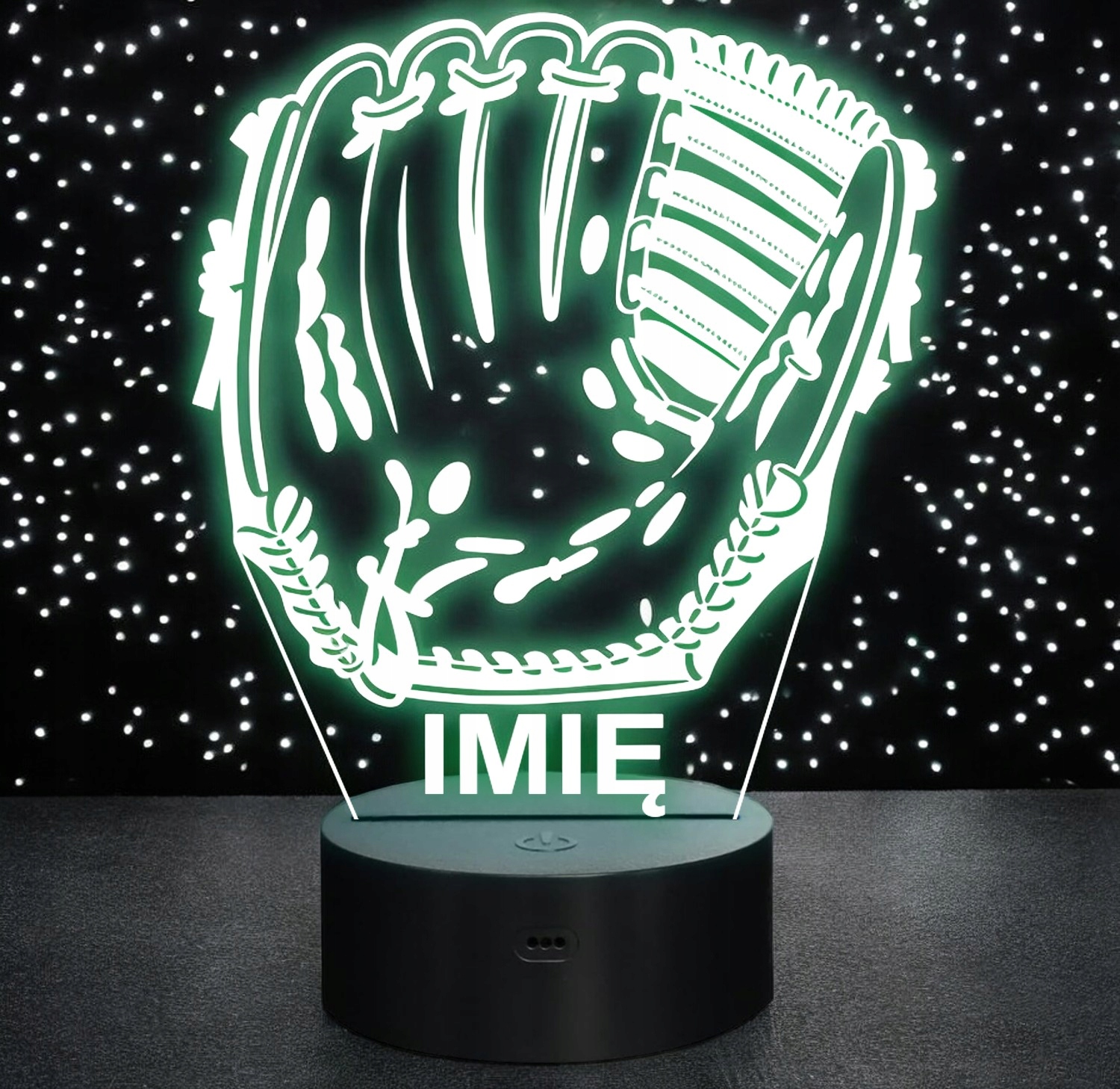 Lampka Nocna LED Z Imieniem Grawer Rękawica Baseball Sport na Prezent Lampka Nocna LED Z Imieniem Grawer Rękawica Baseball Sport na Prezent