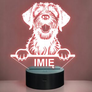 Lampka Nocna LED Gryfon Korthalsa Rasa Psa z Imieniem na Prezent