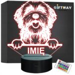 Lampka Nocna LED Hawańczyk Rasa Psa z Imieniem na Prezent