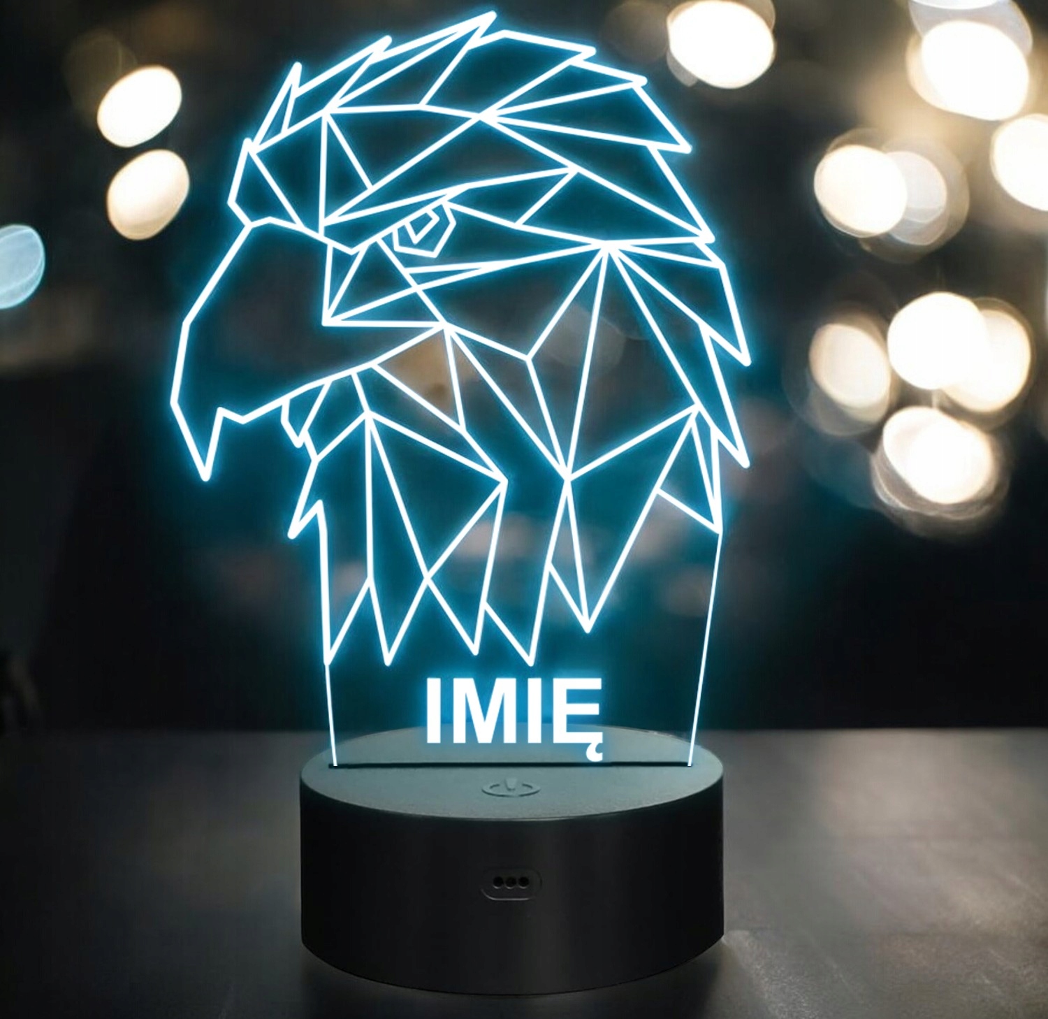 Lampka Nocna LED 3D Z Imieniem Grawer Orzeł Ptak na Prezent Personalizowana Lampka Nocna LED 3D Z Imieniem Grawer Orzeł Ptak na Prezent Personalizowana