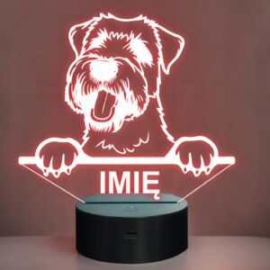 Lampka Nocna LED Soft Coated Wheaten Terrier Rasa Psa z Imieniem na Prezent