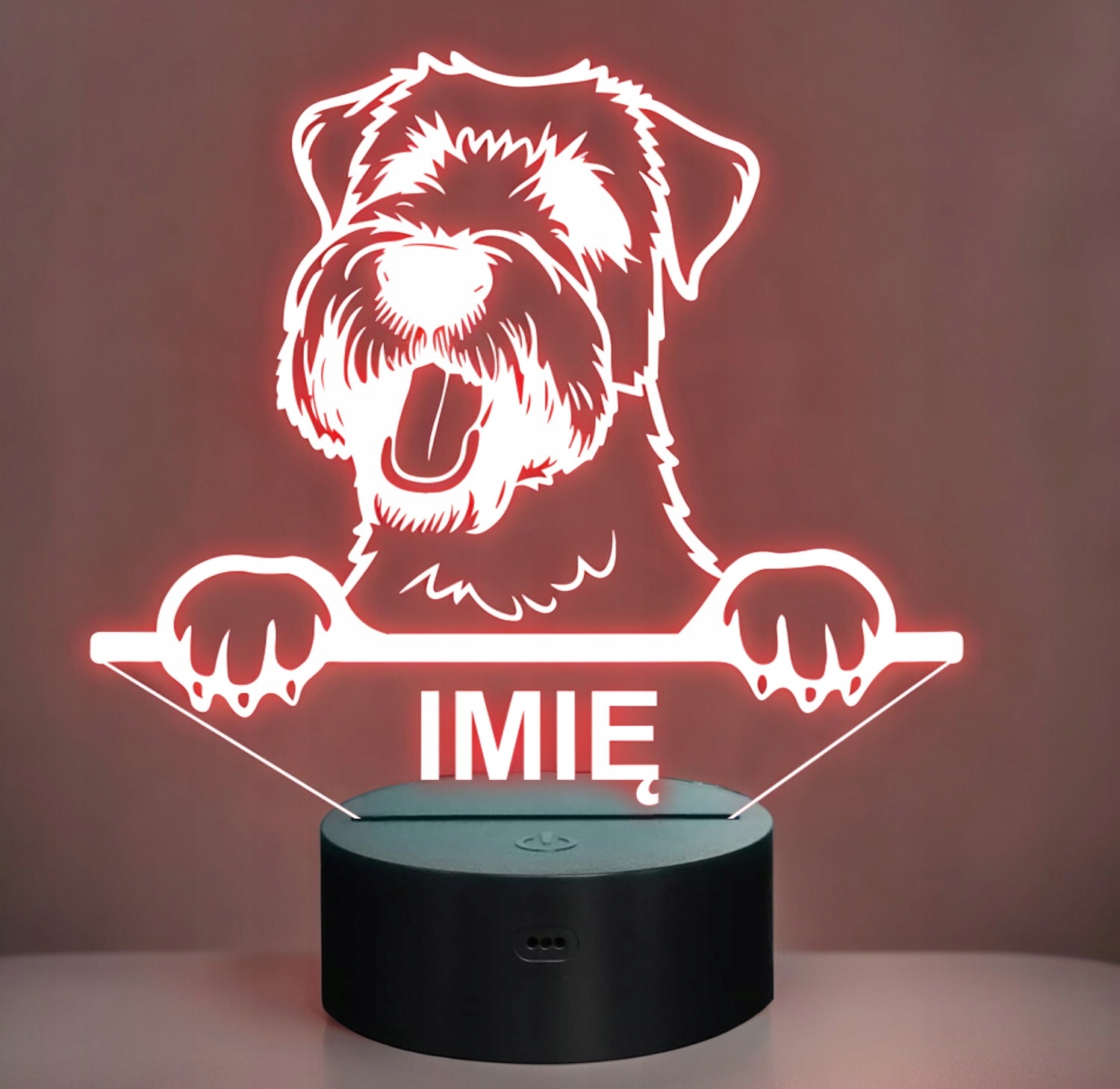 Lampka Nocna LED Soft Coated Wheaten Terrier Rasa Psa z Imieniem na Prezent Lampka Nocna LED Soft Coated Wheaten Terrier Rasa Psa z Imieniem na Prezent