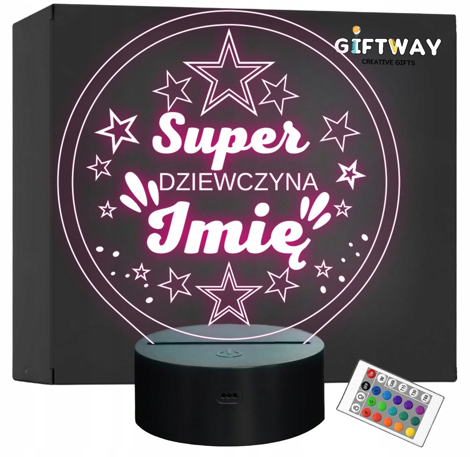 Lampka Nocna LED Statuetka Super Dziewczyna Dzień Kobiet na Prezent Grawer Lampka Nocna LED Statuetka Super Dziewczyna Dzień Kobiet na Prezent Grawer