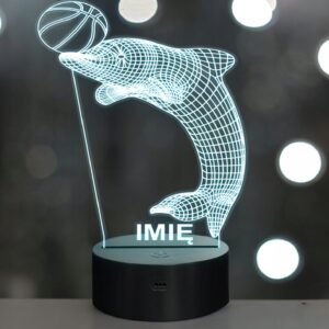 Lampka Nocna LED Delfin Iluzja 3D Z Imieniem na Prezent