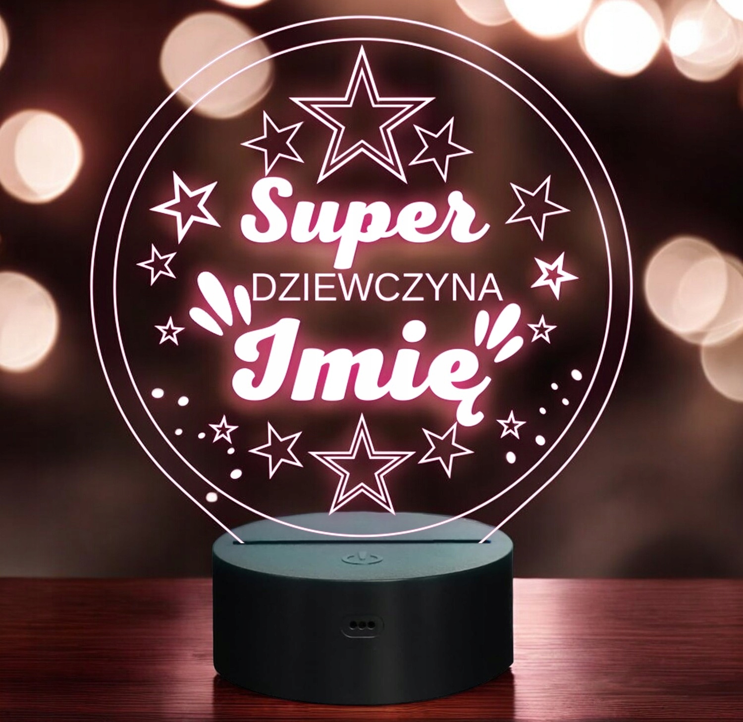 Lampka Nocna LED Statuetka Super Dziewczyna Dzień Kobiet na Prezent Grawer Lampka Nocna LED Statuetka Super Dziewczyna Dzień Kobiet na Prezent Grawer