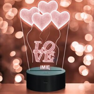 Lampka Nocna LED LOVE Serca Balony Prezent Miłosny na Walentynki