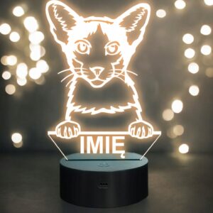 Lampka Nocna LED Oriental Bicolor Rasa Kota z Imieniem na Prezent