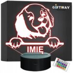 Lampka Nocna LED Golden Retriever Rasa Psa z Imieniem na Prezent v.1