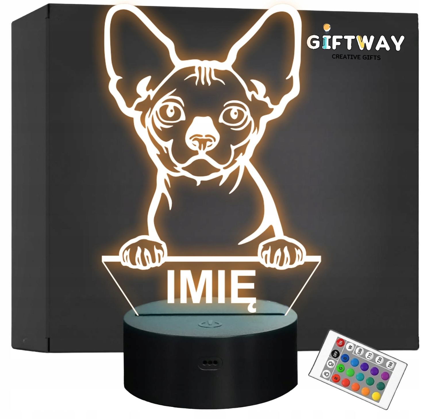 Lampka Nocna LED Bambino Rasa Kota z Imieniem na Prezent Lampka Nocna LED Bambino Rasa Kota z Imieniem na Prezent