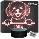 Lampka Nocna LED Maltańczyk Rasa Psa z Imieniem na Prezent