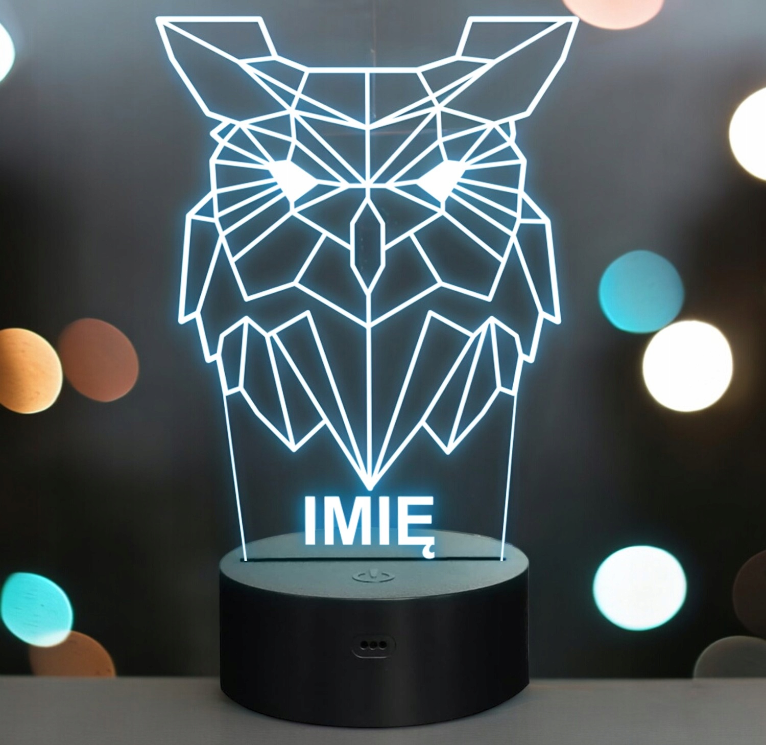 Lampka Nocna LED 3D Z Imieniem Grawer Sowa Prezent Personalizowana Lampka Nocna LED 3D Z Imieniem Grawer Sowa Prezent Personalizowana