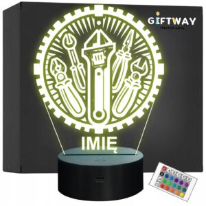 Lampka Nocna LED Statuetka Elektryk Narzędzia Zawód na Prezent Grawer v.3