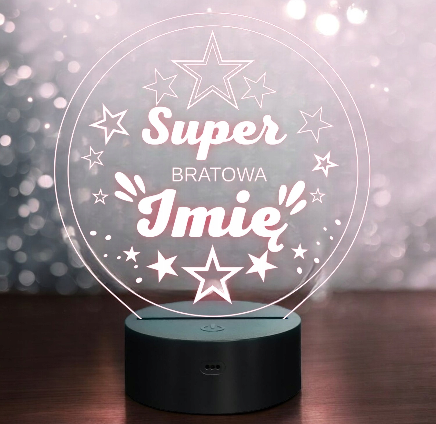 Lampka Nocna LED Statuetka Super Bratowa Rodzina na Prezent Grawer Lampka Nocna LED Statuetka Super Bratowa Rodzina na Prezent Grawer