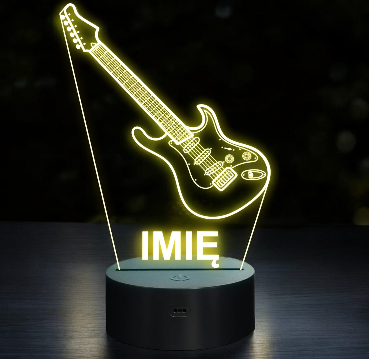 Lampka Nocna LED Imię Statuetka Gitara Basowa na Prezent Grawer v.1 Lampka Nocna LED Imię Statuetka Gitara Basowa na Prezent Grawer v.1