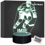 Lampka Nocna LED Z Imieniem Grawer Hokej Sport na Prezent
