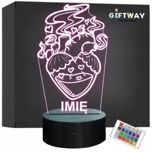 Lampka Nocna LED Imię Statuetka Serce Eliksir Pastel Goth na Prezent Grawer