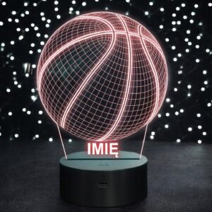 Lampka Nocna LED Piłka do Koszykówki Kosza z Imieniem Prezent Grawer