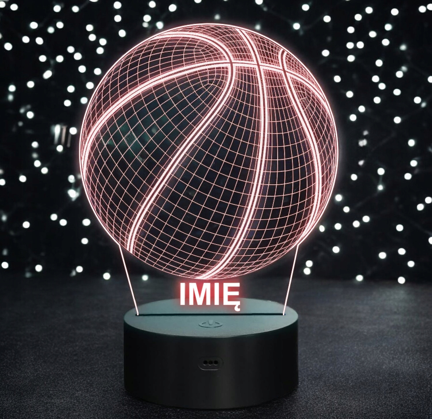 Lampka Nocna LED Piłka do Koszykówki Kosza z Imieniem Prezent Grawer Lampka Nocna LED Piłka do Koszykówki Kosza z Imieniem Prezent Grawer