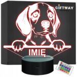 Lampka Nocna LED Pies Beagle Rasa z Imieniem na Prezent v.1