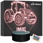 Lampka Nocna LED Imię Statuetka Traktor Rolnik na Prezent Grawer v.3