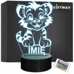 Lampka Nocna LED Z Imieniem Słodki Tygrys Tygrysek dla Dzieci Prezent v.2