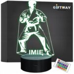 Lampka Nocna LED Z Imieniem Grawer Karate Sport na Prezent v.1