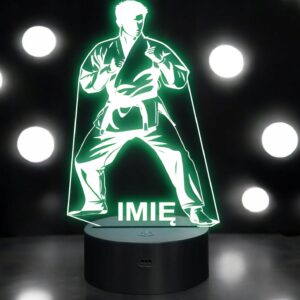 Lampka Nocna LED Z Imieniem Grawer Karate Sport na Prezent v.1