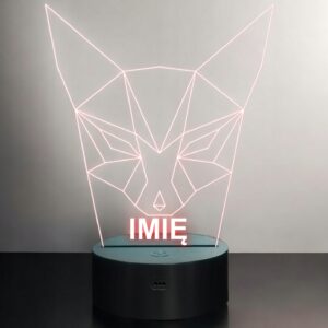 Lampka Nocna LED 3D Z Imieniem Grawer Lis Lisek na Prezent Personalizowana