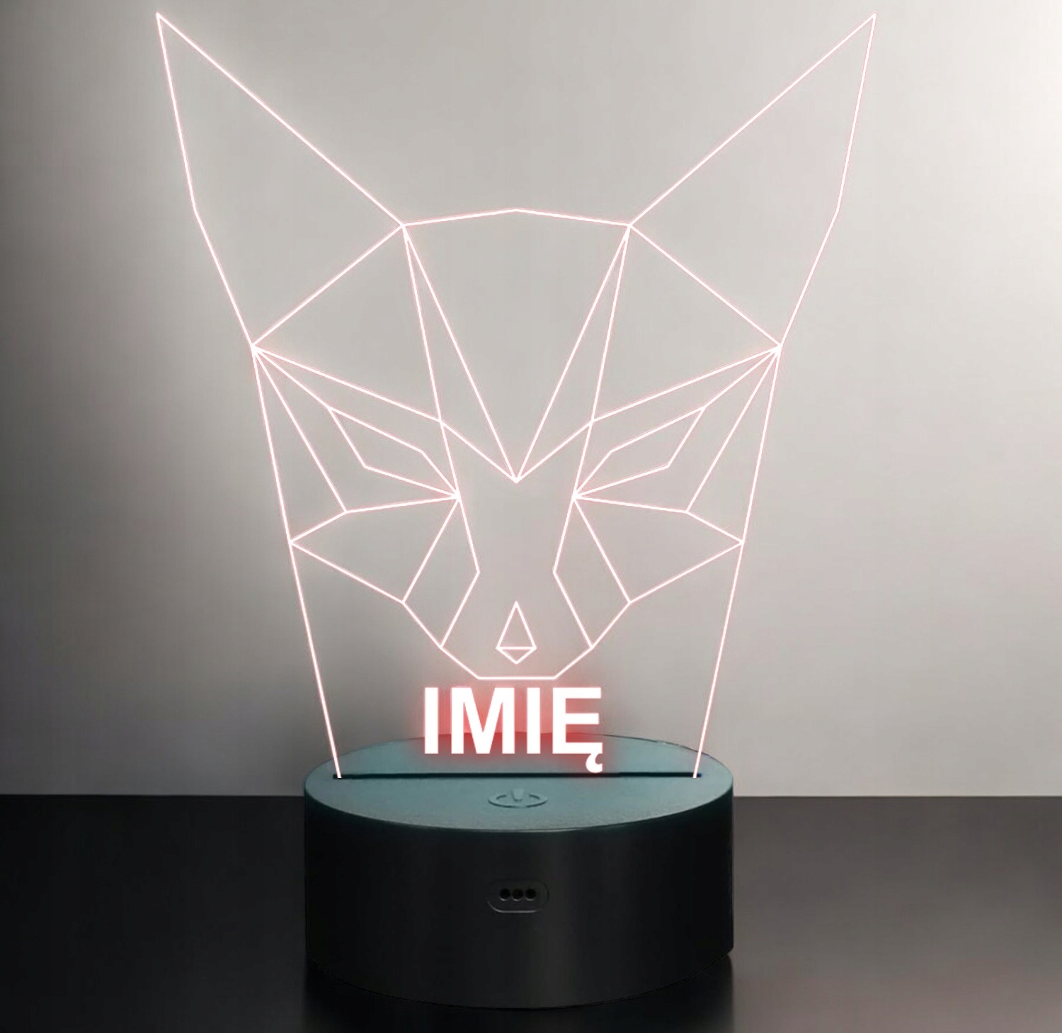 Lampka Nocna LED 3D Z Imieniem Grawer Lis Lisek na Prezent Personalizowana Lampka Nocna LED 3D Z Imieniem Grawer Lis Lisek na Prezent Personalizowana