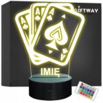 Lampka Nocna LED Statuetka Karty Brydż na Prezent Grawer v.2