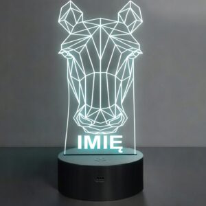 Lampka Nocna LED 3D Z Imieniem Grawer Koń Konik na Prezent Personalizowana