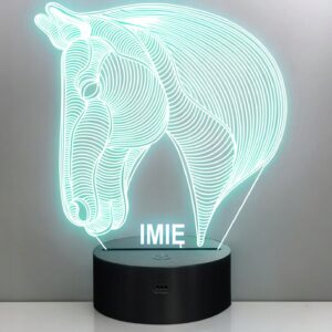 Lampka Nocna LED Z Imieniem Grawer Koń na Prezent