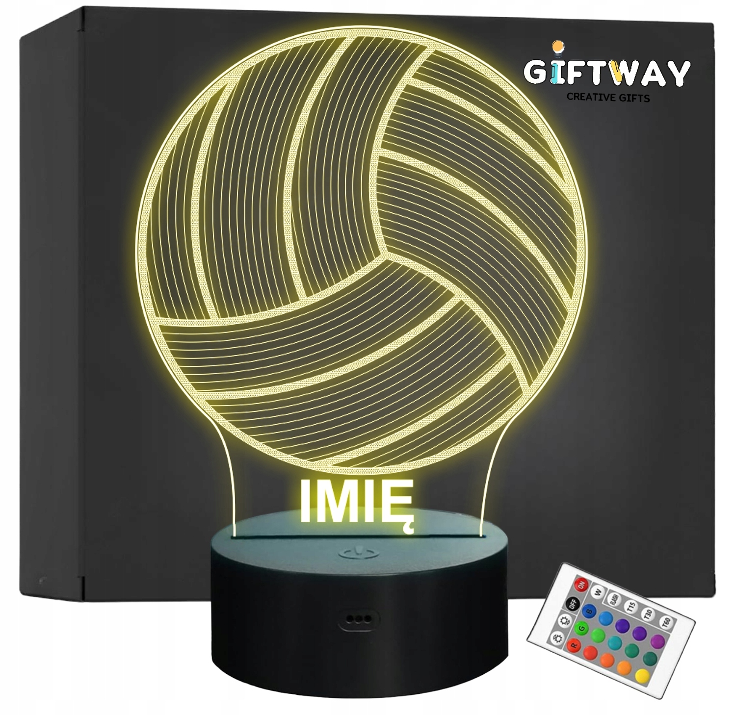 Lampka Nocna LED Piłka do Siatkówki Siatkowa z Imieniem Prezent Grawer Lampka Nocna LED Piłka do Siatkówki Siatkowa z Imieniem Prezent Grawer