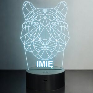 Lampka Nocna LED 3D Z Imieniem Grawer Tygrys Kot na Prezent