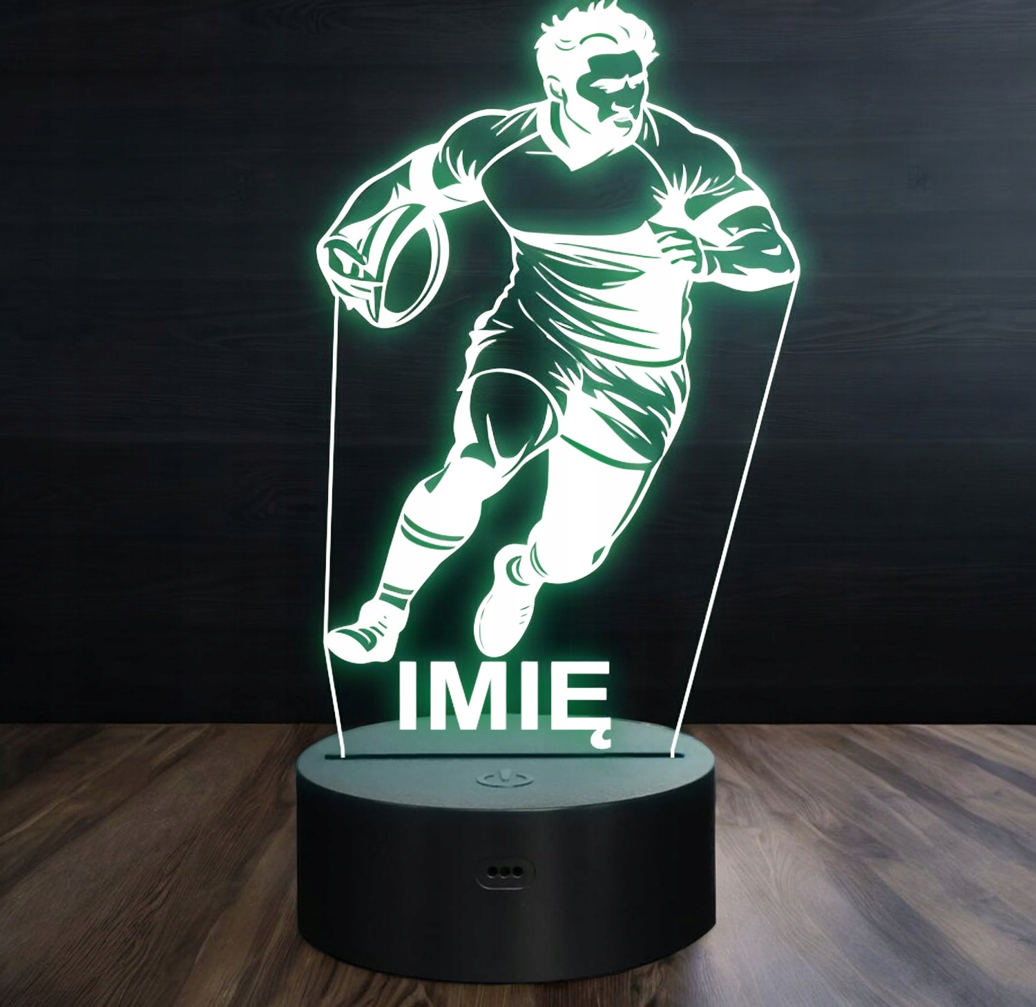 Lampka Nocna LED Z Imieniem Grawer Rugbista Rugby Sport na Prezent v.1 Lampka Nocna LED Z Imieniem Grawer Rugbista Rugby Sport na Prezent v.1