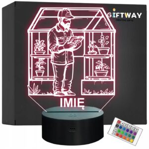 Lampka Nocna LED Imię Statuetka Zawód Farmer na Prezent Grawer