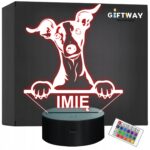 Lampka Nocna LED Charcik włoski Rasa Psa z Imieniem na Prezent