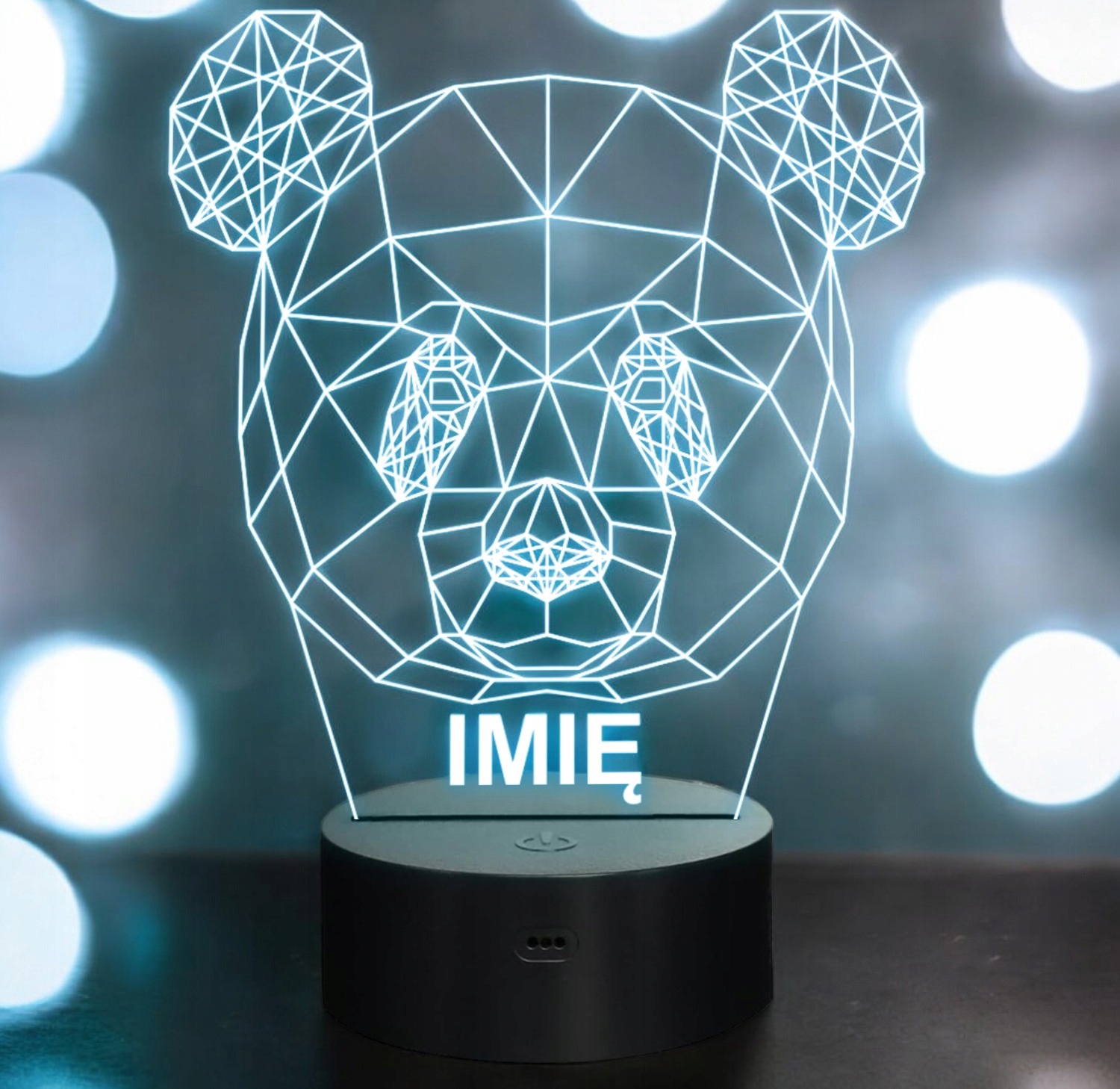 Lampka Nocna LED 3D Z Imieniem Grawer Panda Miś na Prezent Personalizowana Lampka Nocna LED 3D Z Imieniem Grawer Panda Miś na Prezent Personalizowana