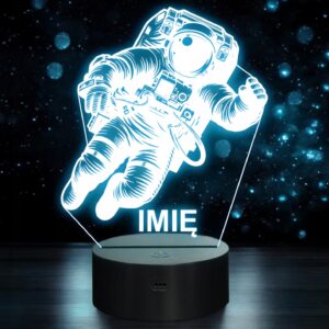 Lampka Nocna LED Statuetka Astronauta na Prezent Grawer v.3
