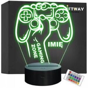 Lampka Nocna 3D Gaming Zone Pad Prezent dla Gracza na Prezent