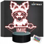 Lampka Nocna LED York Yorkshire Terrier Biewer z Imieniem na Prezent