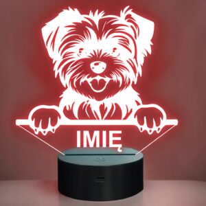 Lampka Nocna LED Morkie Rasa Psa z Imieniem na Prezent